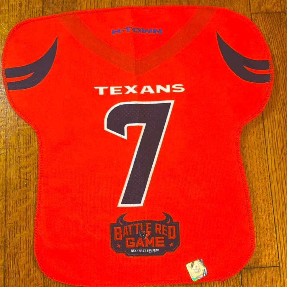 🔥Texans Battle Red Game Jersey towel Stroud 7🔥